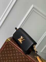 Black Leather with Gold Monogram LV-048