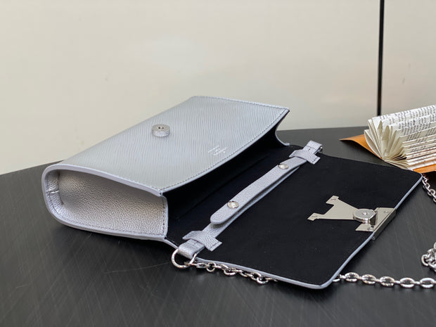 Silver with Silver Chain and LV Logo LV-059
