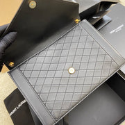Black Quilted Leather with Gold Logo Envelope SL-008