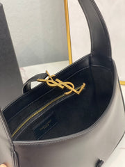 Black Leather with Gold Logo Hobo SL-010
