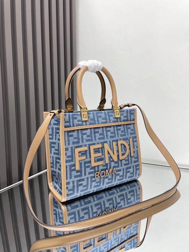 Blue with Beige Leather Handles FN-013