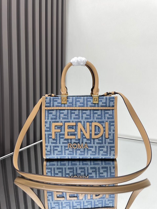 Blue with Beige Leather Handles FN-013