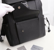 Black Leather Backpack with Gold Lock LV-049