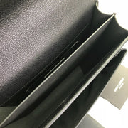 Black Leather with Silver Logo Flap SL-012