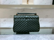Green Leather with Gold Logo Chevron SL-013