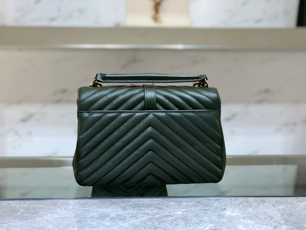 Green Leather with Gold Logo Chevron SL-013