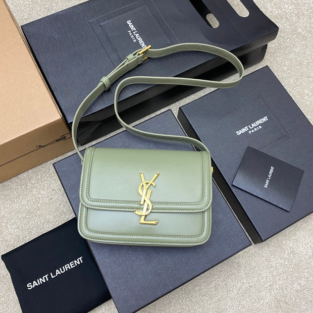 Green Leather with Gold Logo Flap SL-016