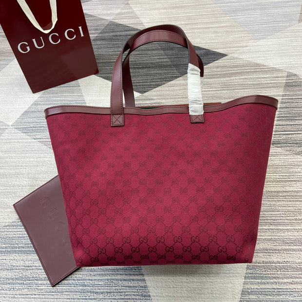 Tote with Handles, Red and Burgundy, Square Shape GCC-022