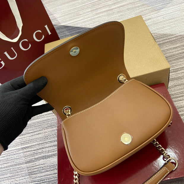 Shoulder with Chain Strap, Brown, Rectangular Shape GCC-025