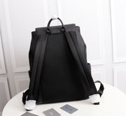 Black Leather Backpack with Gold Lock LV-049