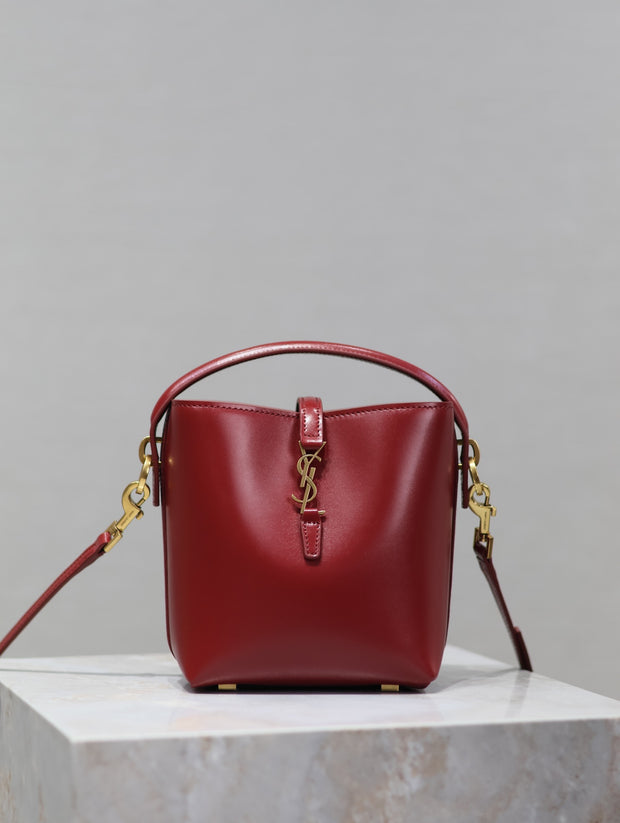 Red Leather with Gold Logo Bucket SL-029