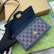 Crossbody with Strap, Blue and Beige, Rectangular Shape GCC-034