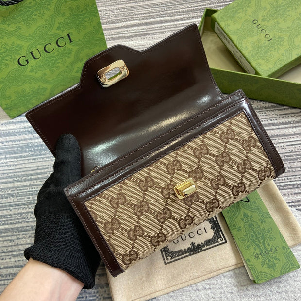 Clutch, Beige and Brown, Rectangular Shape GCC-035