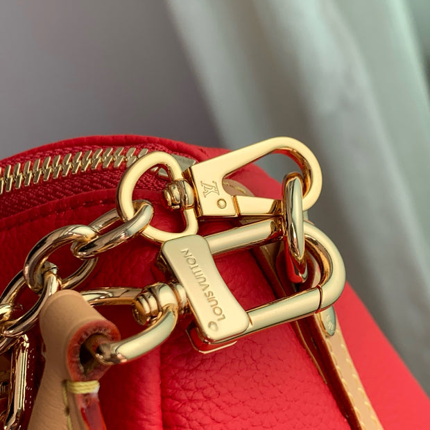 Red Leather with Beige Strap LV-055