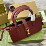 Tote with Strap, Burgundy, Square Shape GCC-041