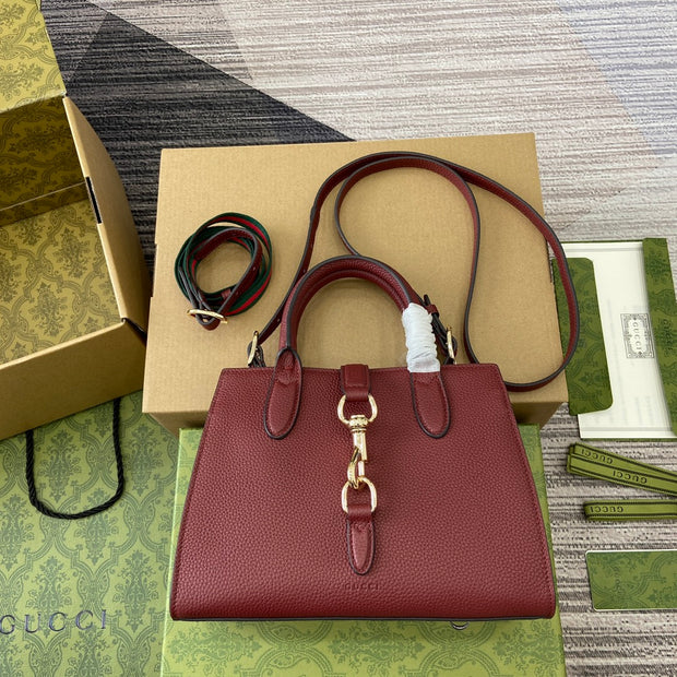 Tote with Strap, Burgundy, Square Shape GCC-041