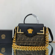 Black with Monogram and Gold Chain FN-042