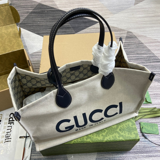 Tote with Handles, Beige, Rectangular Shape GCC-043