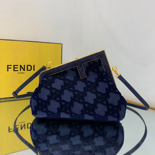 Navy Velvet Monogram FN-045
