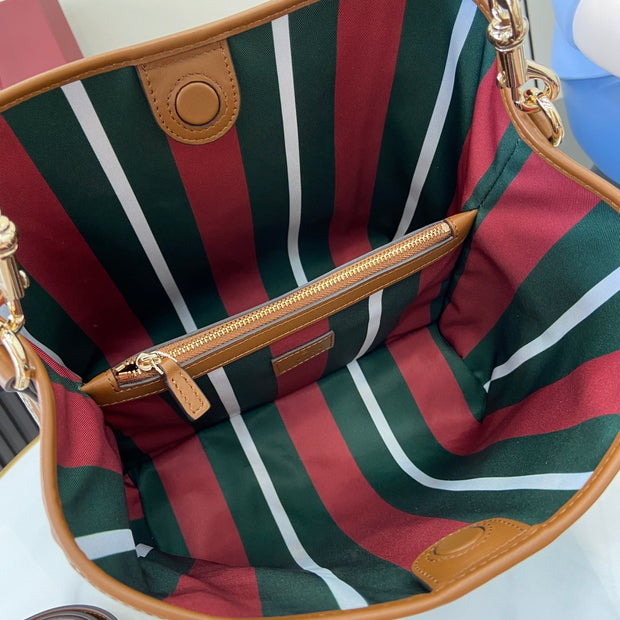 Shoulder with Strap, Beige and Brown, Crescent Shape GCC-045