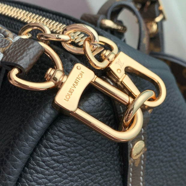 Black Leather with Monogram Strap LV-057