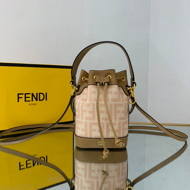Pink with Monogram and Beige Leather FN-050
