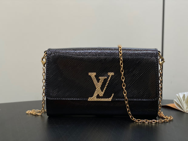 Black with Gold Chain and LV Logo LV-058
