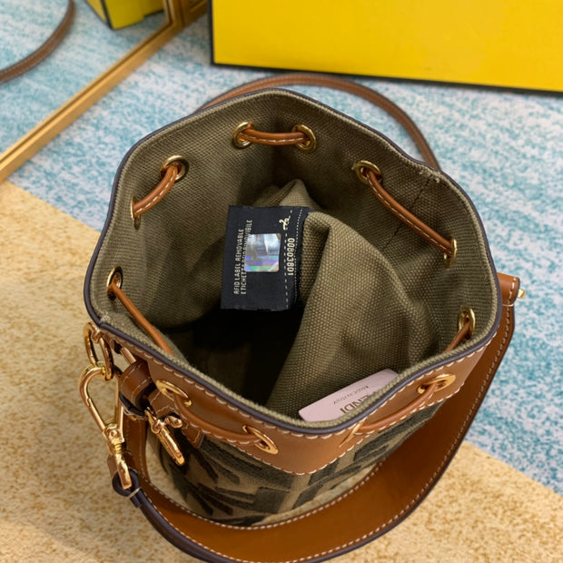 Monogram with Brown Leather Drawstring FN-053