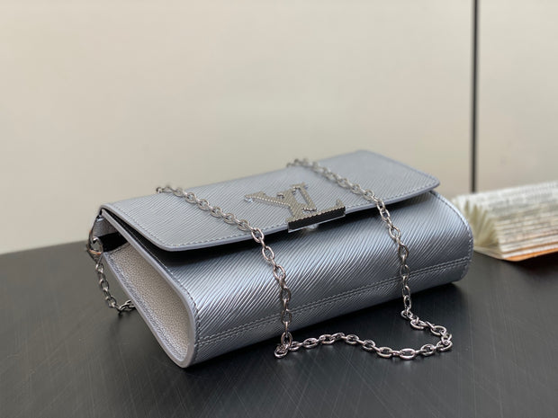Silver with Silver Chain and LV Logo LV-059