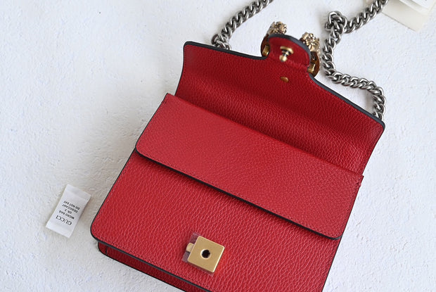 Crossbody with Chain Strap, Red, Rectangular Shape GCC-055