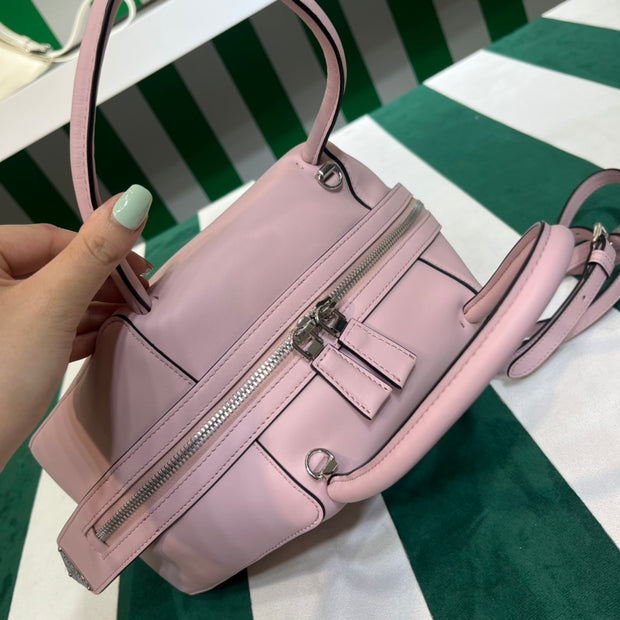 Full leather Pink 22fw show handbag/crossbody bag (large)