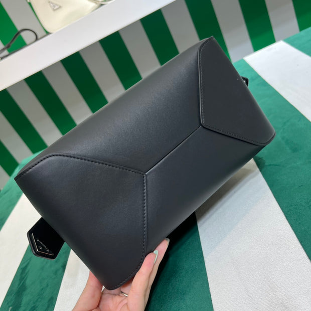 Full leather black 22fw show handbag/crossbody bag (large)