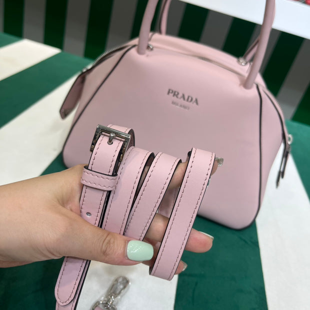 Full leather Pink 22fw show handbag/crossbody bag (large)