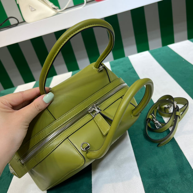 Full leather green 22fw show handbag/crossbody bag (large)