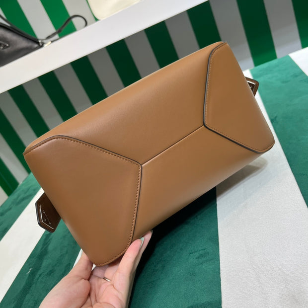 Full leather brown 22fw show handbag/crossbody bag (large)
