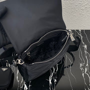 Black soft-lined Re-Nylon shoulder bag