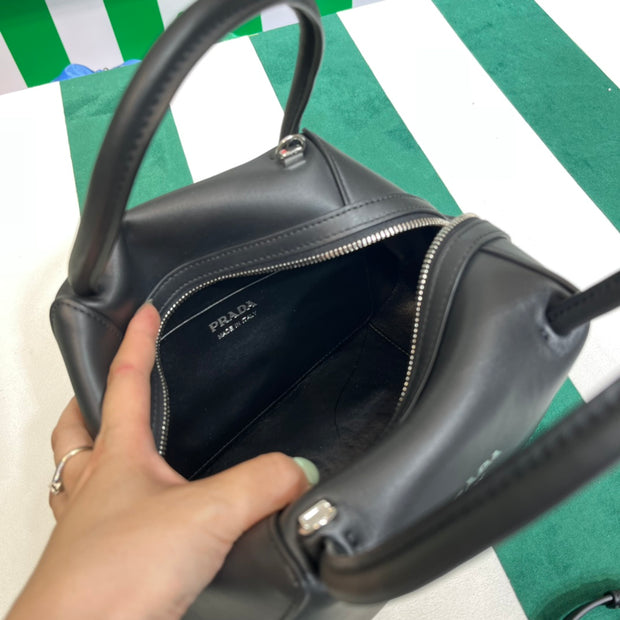 Full leather black 22fw show handbag/crossbody bag (large)