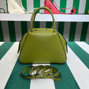 Full leather green 22fw show handbag/crossbody bag (large)