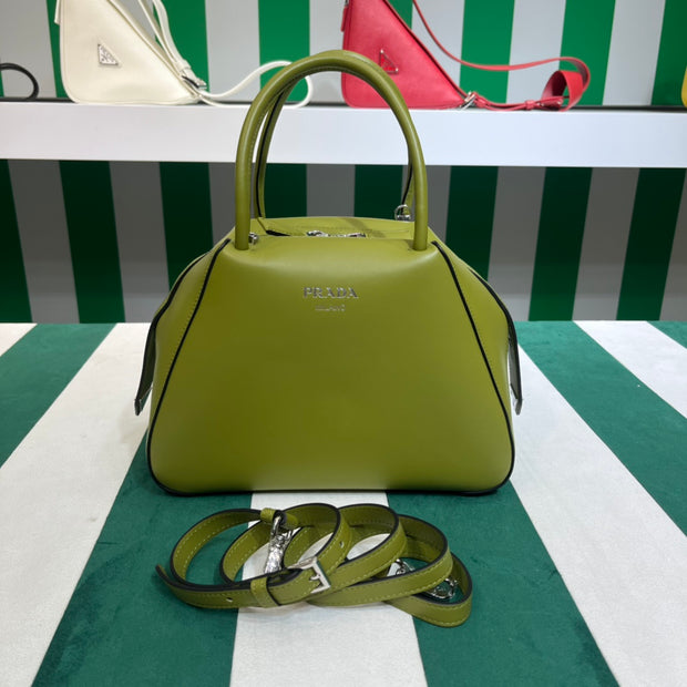 Full leather green 22fw show handbag/crossbody bag (large)