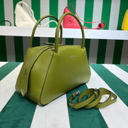 Full leather green 22fw show handbag/crossbody bag
