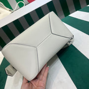 Full leather white 22fw show handbag/crossbody bag (large)