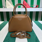 Full leather brown 22fw show handbag/crossbody bag (large)
