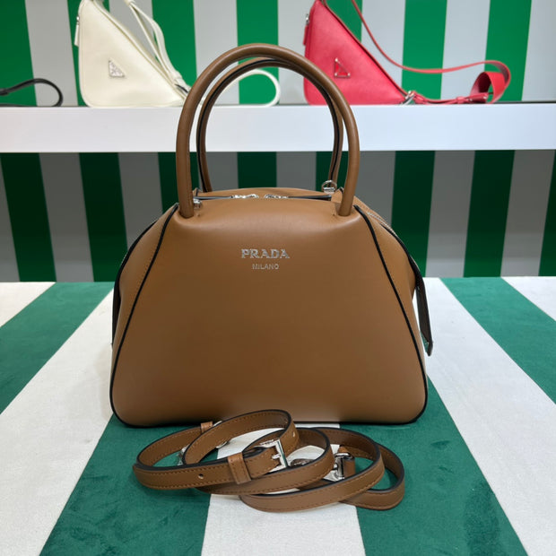 Full leather brown 22fw show handbag/crossbody bag (large)