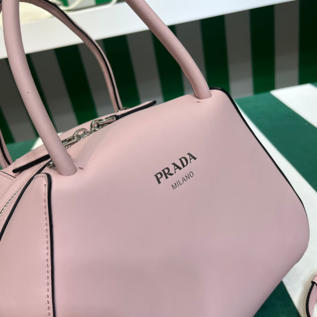Full leather Pink 22fw show handbag/crossbody bag (large)