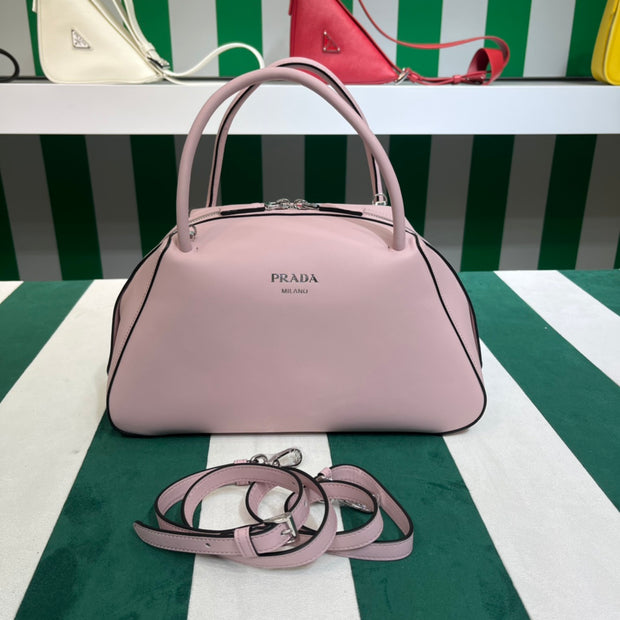 Full leather pink 22fw show handbag/crossbody bag