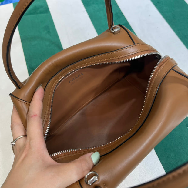 Full leather brown 22fw show handbag/crossbody bag