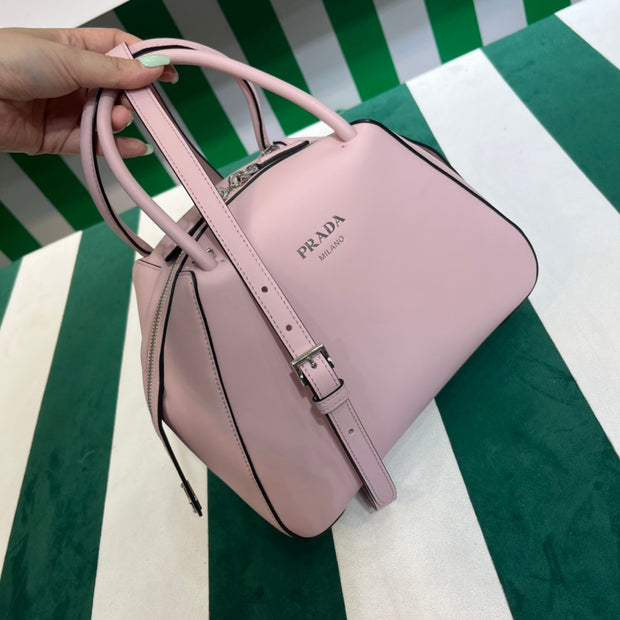 Full leather Pink 22fw show handbag/crossbody bag (large)