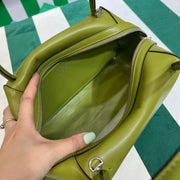 Full leather green 22fw show handbag/crossbody bag