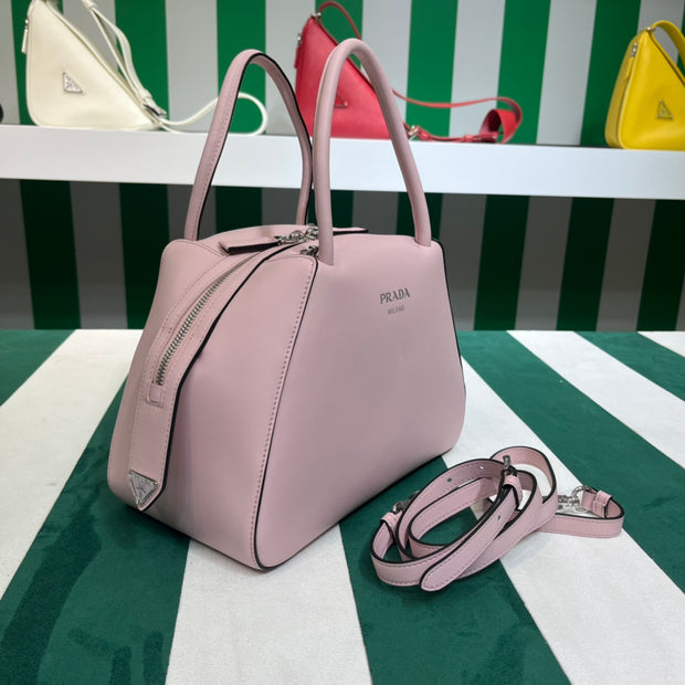 Full leather Pink 22fw show handbag/crossbody bag (large)