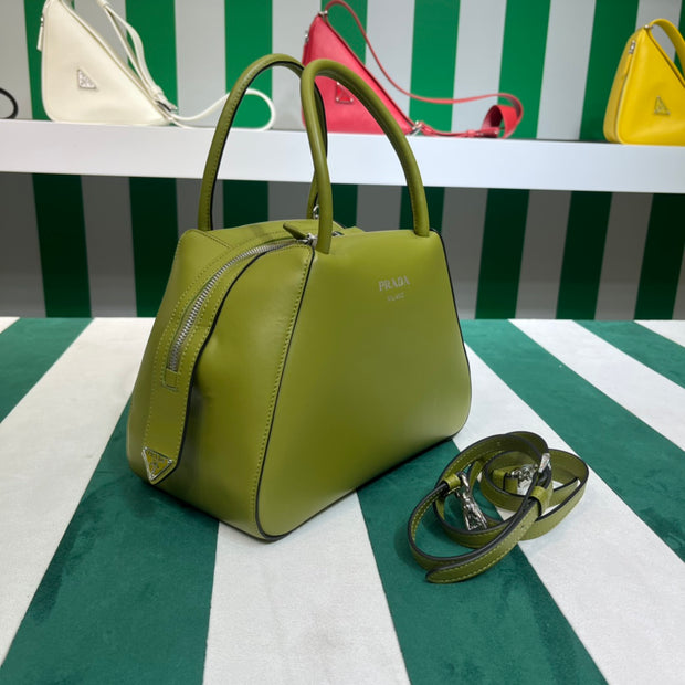 Full leather green 22fw show handbag/crossbody bag (large)